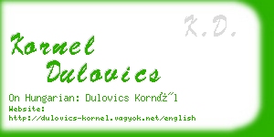 kornel dulovics business card